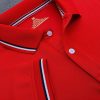 Áo polo phối sọc đỏ tươi - aodongluc