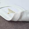 Áo thun cổ tròn trắng - ao dong luc Chi tiết đường may móc xích cổ áo thun cổ tròn cotton cao cấp màu trắng