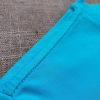Chi tiết đường may móc xích vai áo thun cổ tròn ngắn tay cotton cao cấp xanh ya