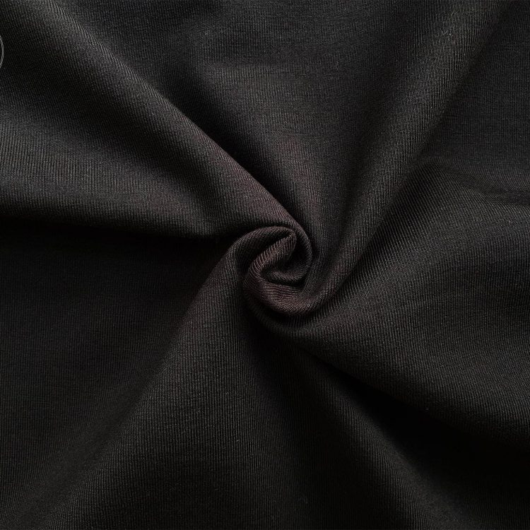 Chất vải áo thun cổ tròn ngắn tay cotton cao cấp màu đen