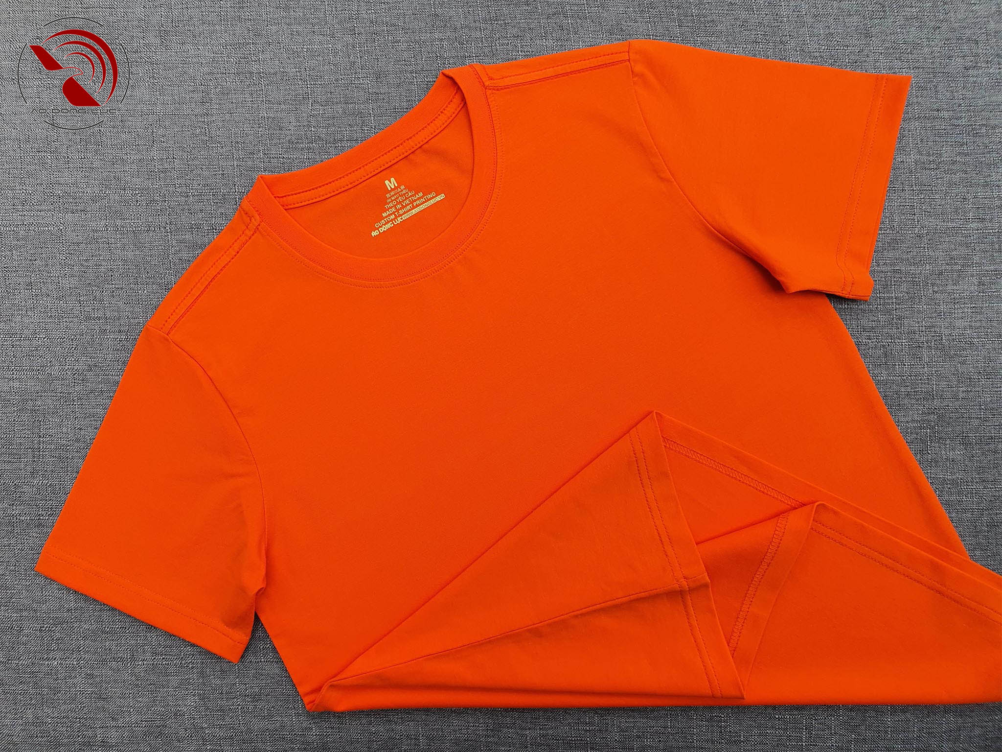 Áo thun cổ tròn cam - ao dong luc Áo thun cổ tròn ngắn tay cotton cao cấp màu cam