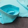 Chi tiết tay áo áo thun cổ tròn ngắn tay cotton cao cấp màu thiên thanh