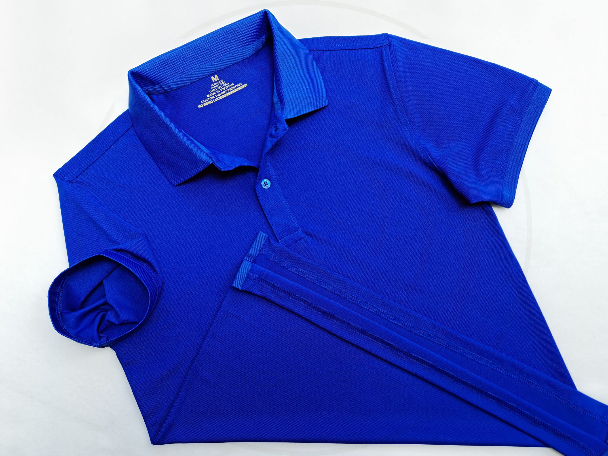 Áo thun cổ trụ polo bo trơn cá sấu lạnh poly thấm hút xanh bích