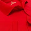 áo thun polo, áo thun trơn, áo cổ trụ, cổ bẻ, áo phông Chi tiết đường may và vạt áo áo thun cổ trụ polo bo trơn cá sấu lạnh đỏ tươi