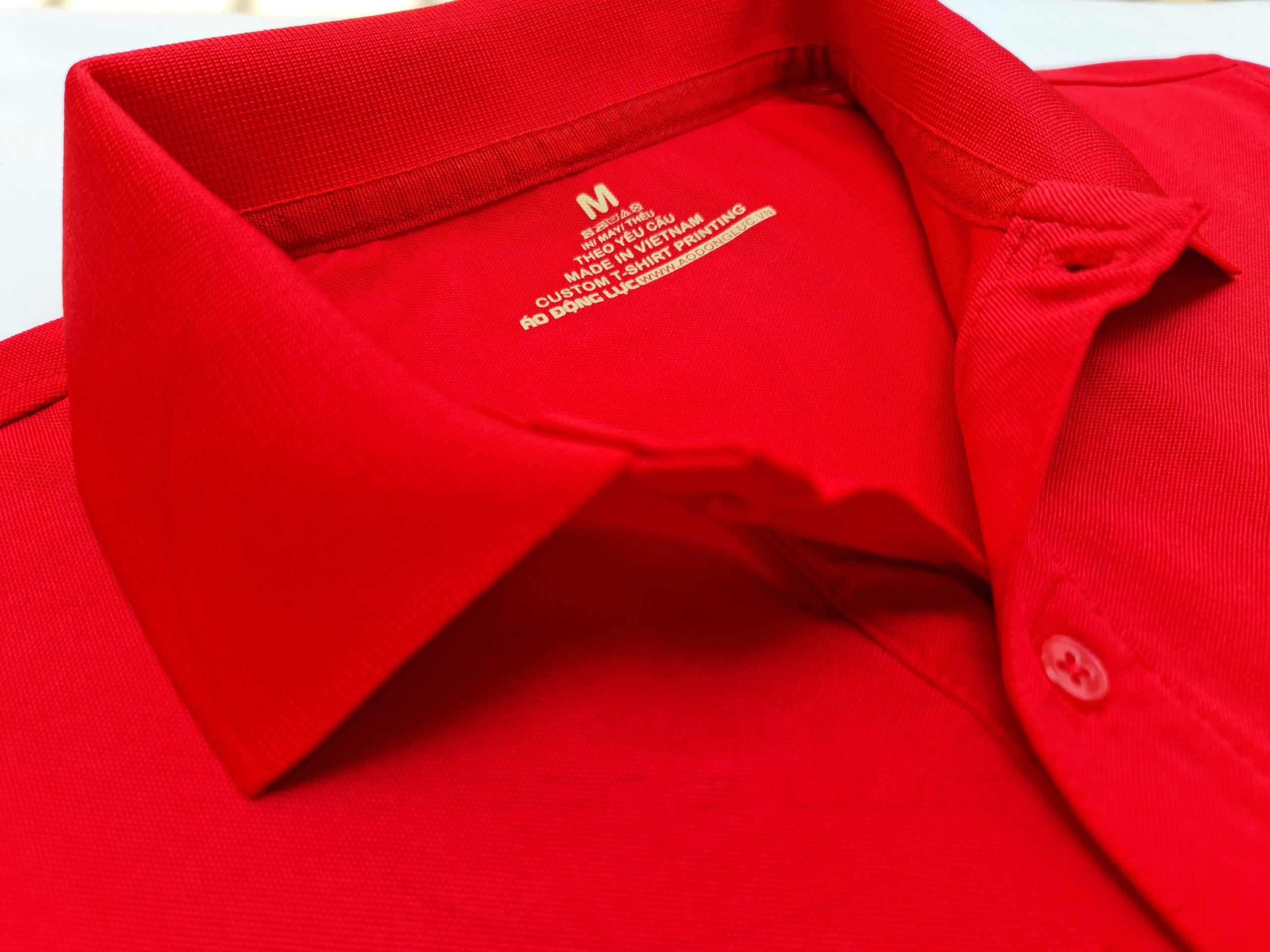 áo thun polo, áo thun trơn, áo cổ trụ, cổ bẻ, áo phông Chi tiết cổ áo áo thun cổ trụ polo bo trơn cá sấu lạnh poly thấm hút đỏ tươi