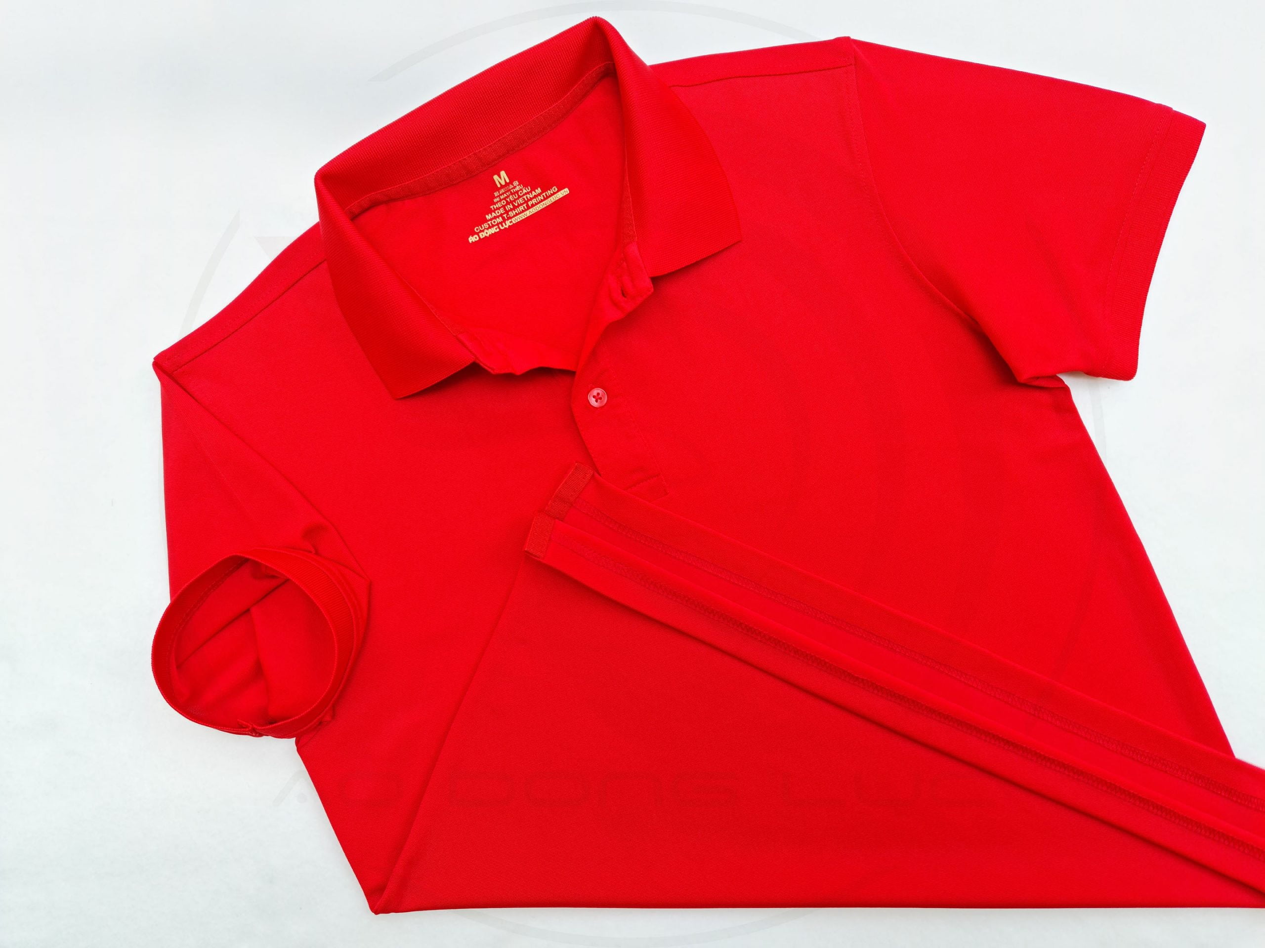 áo thun polo, áo thun trơn, áo cổ trụ, cổ bẻ, áo phông Áo thun polo bo trơn cá sấu lạnh poly thấm hút màu đỏ tươi