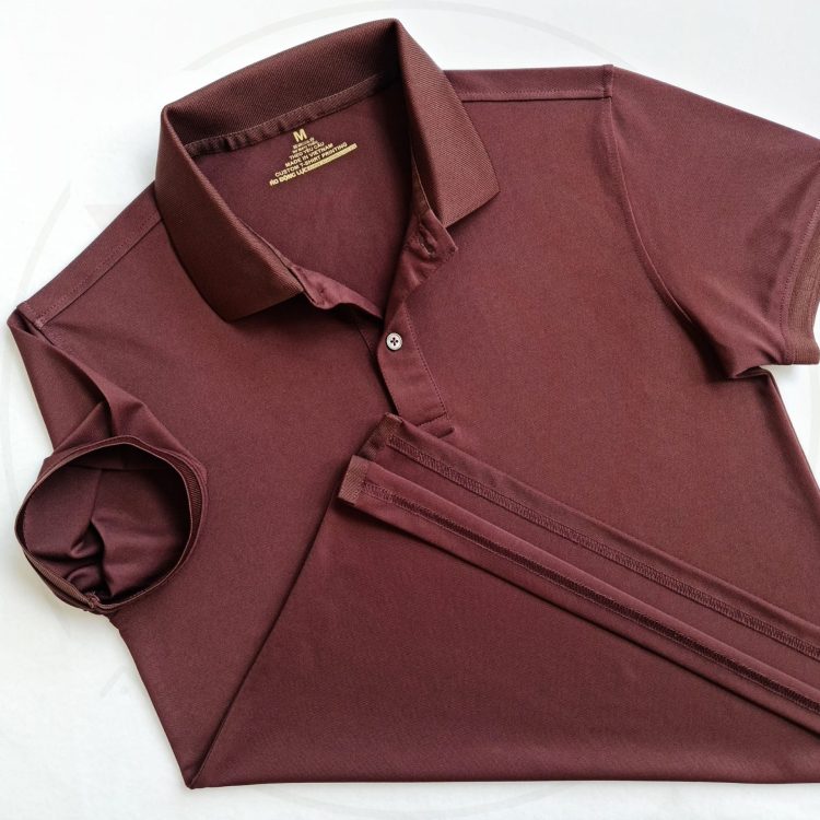 Áo thun cổ trụ polo bo trơn cá sấu lạnh poly thấm hút màu nâu