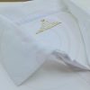 Chi tiết cổ áo bo spandex áo thun cổ trụ polo bo trơn cá sấu lạnh màu trắng