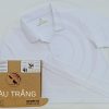 Áo thun cổ trụ polo bo trơn cá sấu lạnh poly thấm hút bo trơn màu trắng