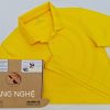 Áo thun cổ trụ polo bo trơn cá sấu lạnh poly thấm hút màu vàng nghệ