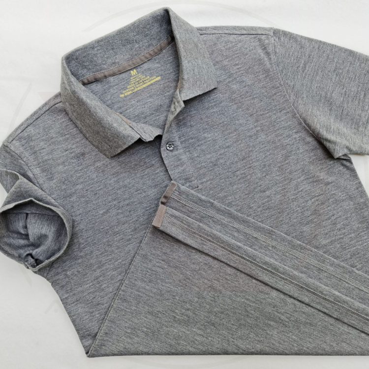 Áo thun cổ trụ polo bo trơn cá sấu lạnh màu xám đậm