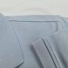Chi tiết đường may áo thun cổ trụ polo bo trơn cá sấu lạnh poly thấm hút xám lam