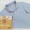 Áo thun cổ trụ polo bo trơn cá sấu lạnh poly thấm hút màu xám lam