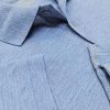 Chi tiết đường may áo thun cổ trụ polo bo trơn cá sấu lạnh màu xám tiêu