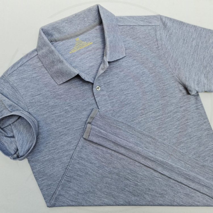 Áo thun cổ trụ polo bo trơn cá sấu lạnh màu xám tiêu