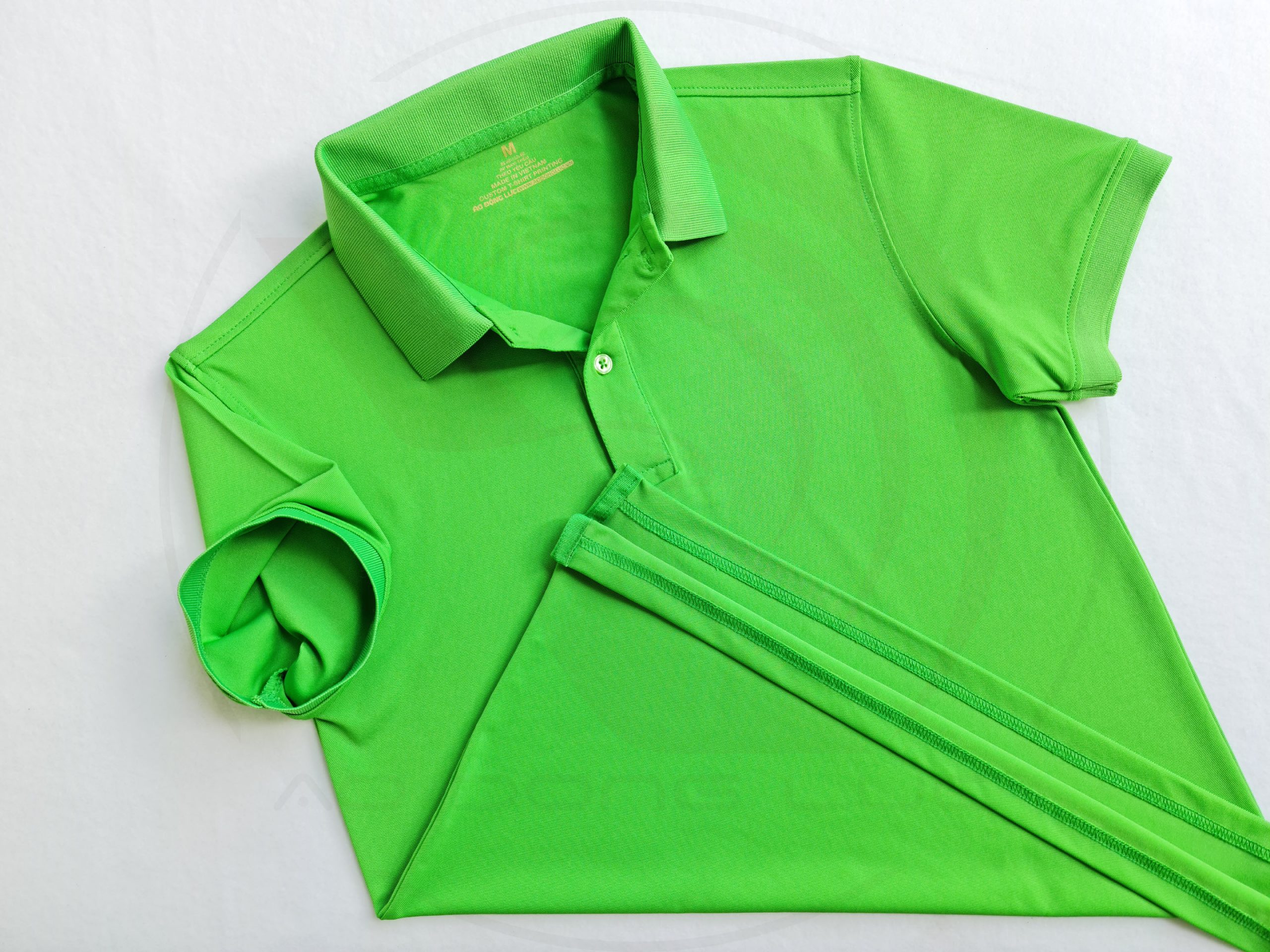 Áo thun cổ trụ polo bo trơn cá sấu lạnh poly thấm hút xanh lá