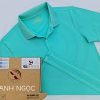 Áo thun cổ trụ polo bo trơn cá sấu lạnh poly thấm hút xanh ngọc