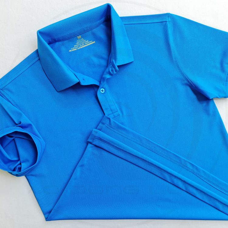 Áo thun cổ trụ polo bo trơn cá sấu lạnh poly thấm hút màu xanh ya