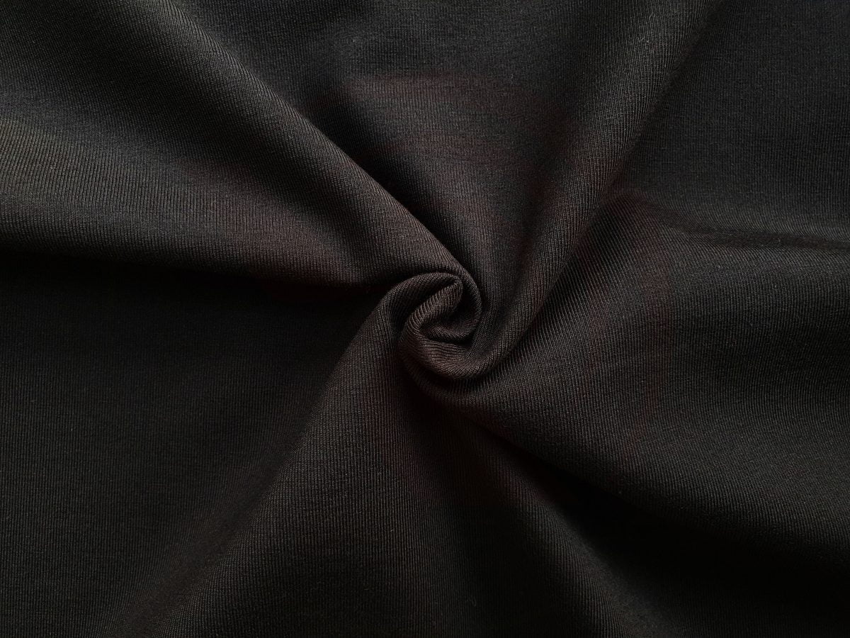 Chất vải áo thun cổ tròn tay lỡ cotton oversize màu đen