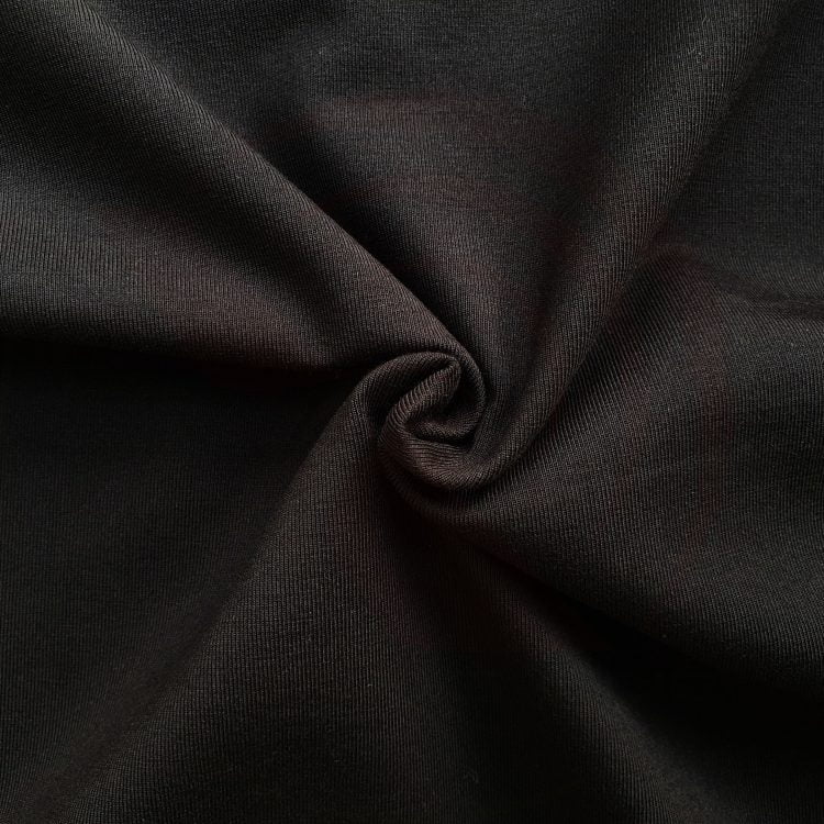 Chất vải áo thun cổ tròn tay lỡ cotton oversize màu đen