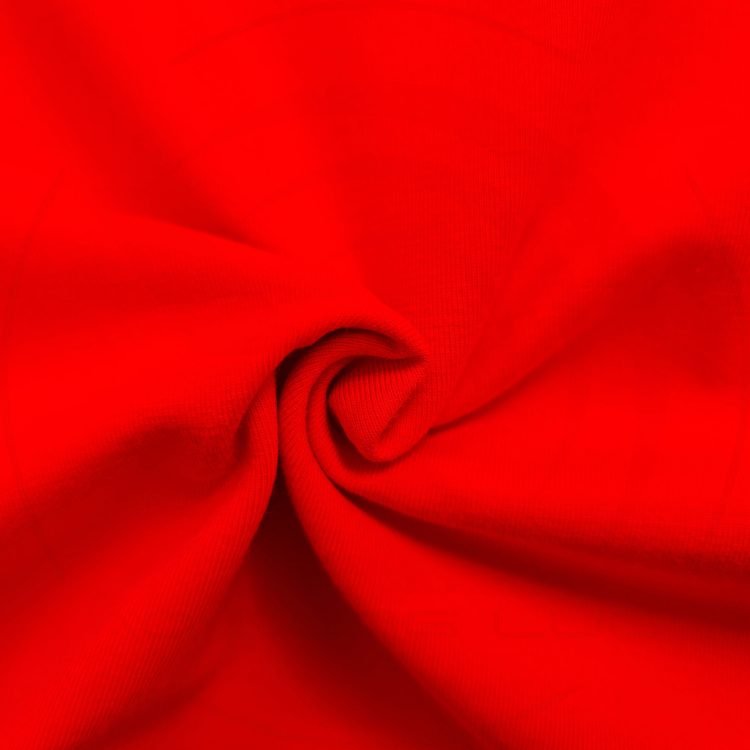 Chất vải áo thun cổ tròn ngắn tay cotton unisex định lượng 195grs màu đỏ tươi