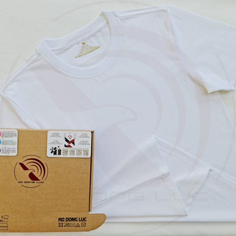Áo thun cổ tròn ngắn tay cotton unisex màu trắng