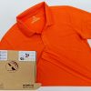 Hình tổng thể áo cổ trụ polo bo trơn unisex cá sấu mè màu cam