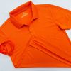Hình tổng thể áo cổ trụ polo bo trơn unisex cá sấu mè màu cam