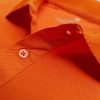 Hình chi tiết trụ áo polo bo trơn cá sấu mè unisex màu cam