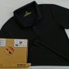 Hình tổng thể áo cổ trụ polo bo trơn unisex cá sấu mè màu đen
