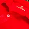 Hình chi tiết trụ áo polo bo trơn cá sấu mè unisex màu đỏ