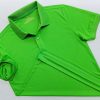 Áo cổ trụ polo bo trơn unisex cá sấu mè màu xanh lá
