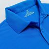 Chi tiết bo cổ, trụ cổ và đường may áo cổ trụ polo bo trơn unisex cá sấu mè xanh ya