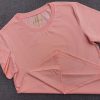 Áo thun cổ tròn supe ngắn tay unisex màu hồng dâu
