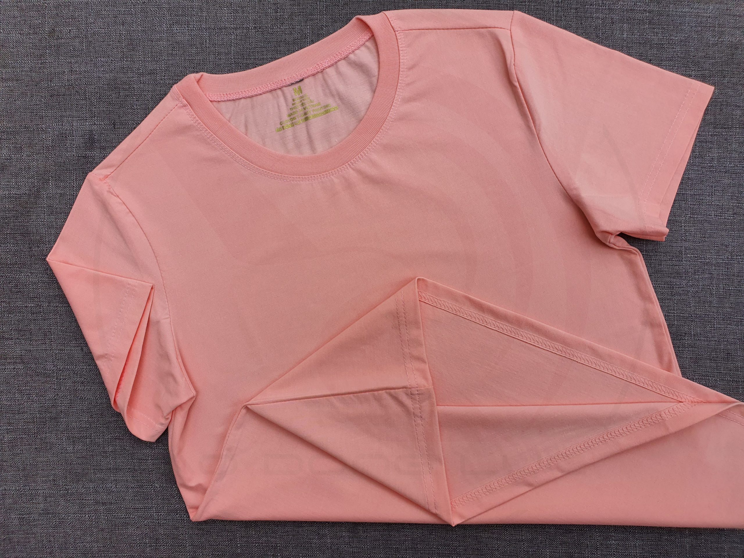 Áo thun cổ tròn supe ngắn tay unisex màu hồng dâu
