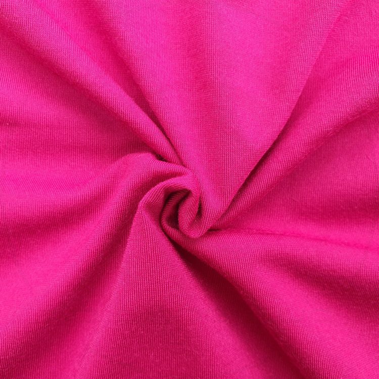 Hình chụp cận cảnh chất vải áo thun cổ tròn ngắn tay supe unisex hồng sen