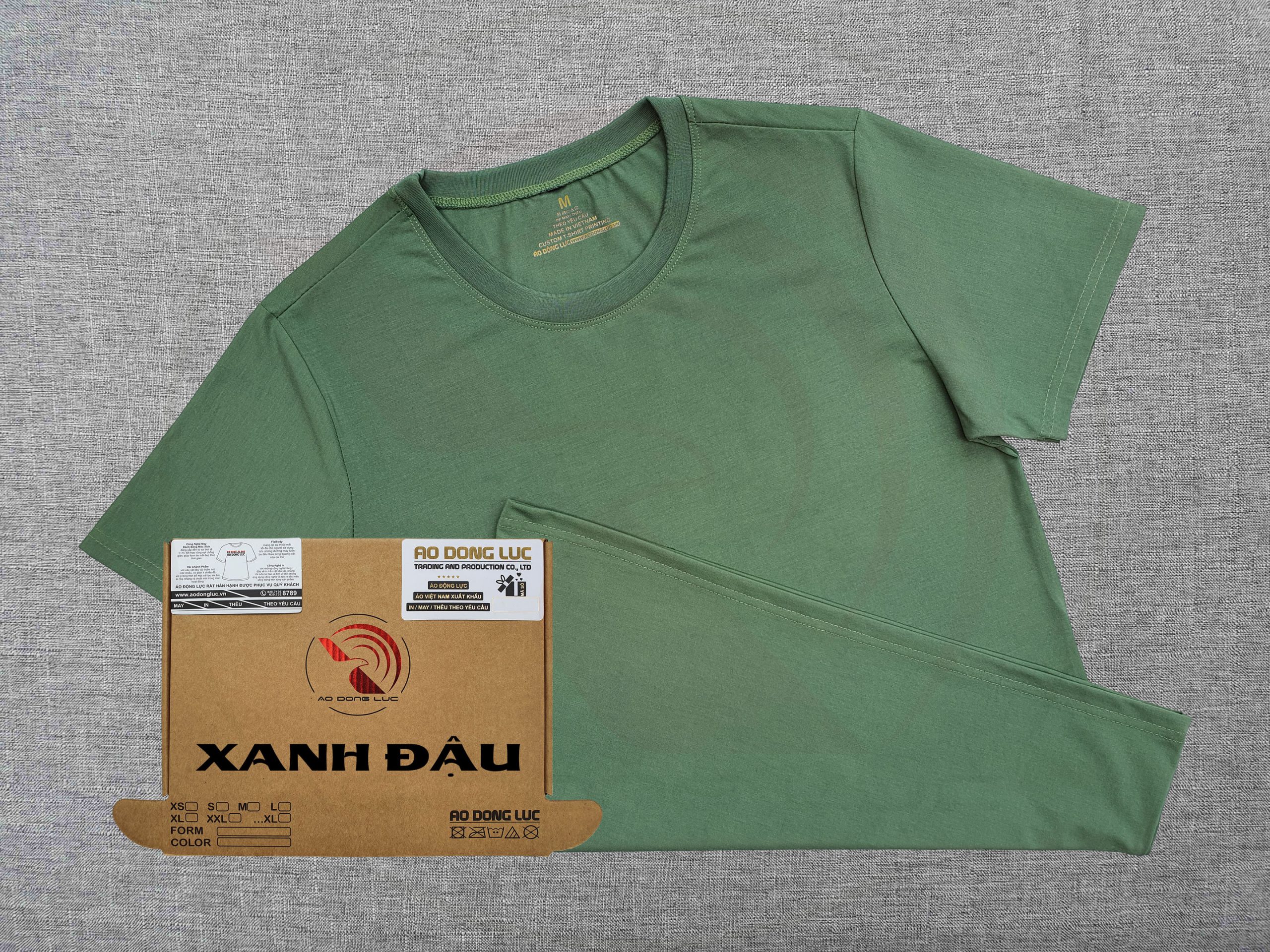 áo thun giá rẻ, supe, spandex, polyester, áo thun trơn, Áo thun cổ tròn ngắn tay supe unisex màu xanh đậu