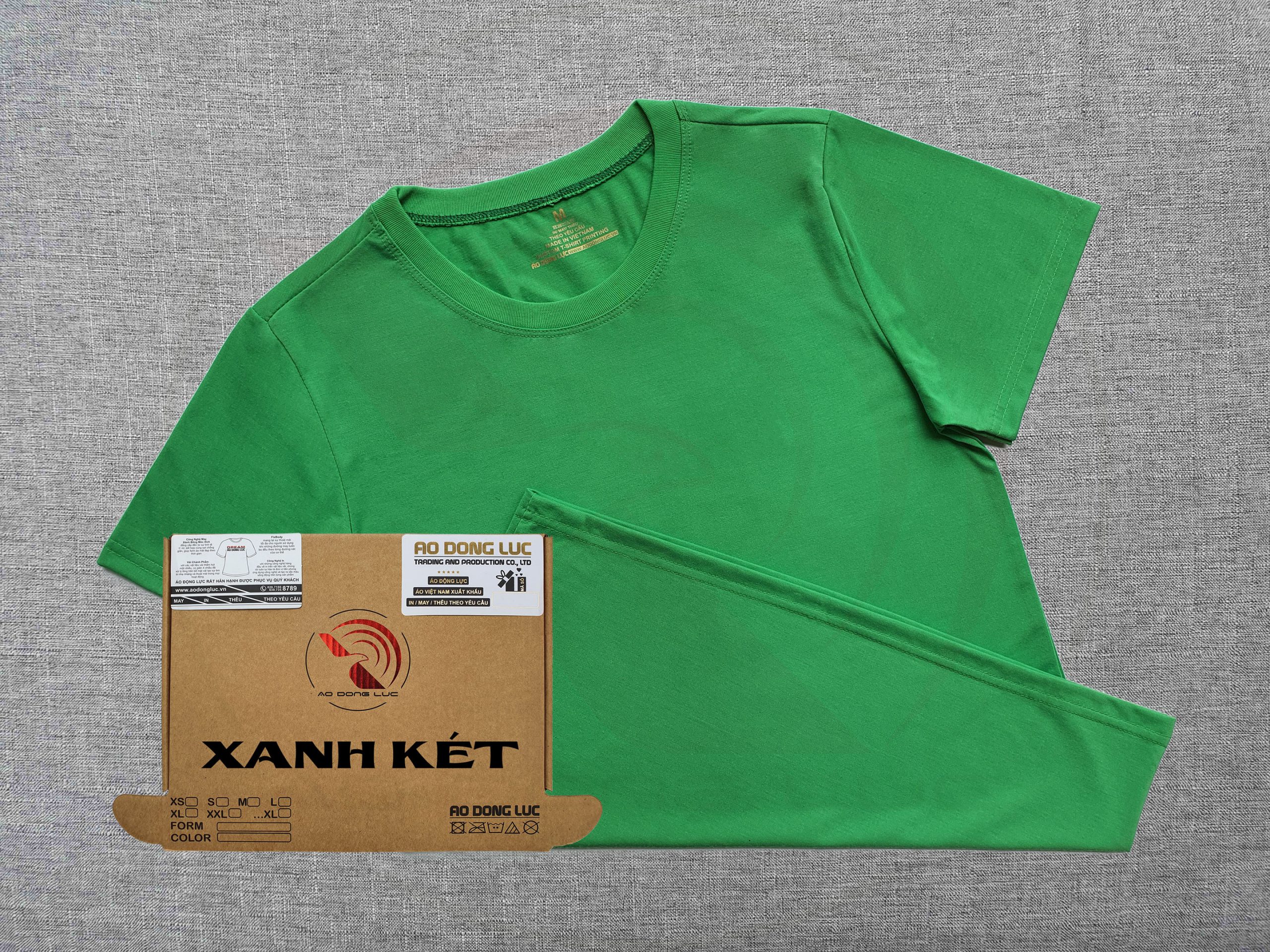 áo thun giá rẻ, supe, spandex, polyester, áo thun trơn, Áo thun cổ tròn ngắn tay supe unisex màu xanh két