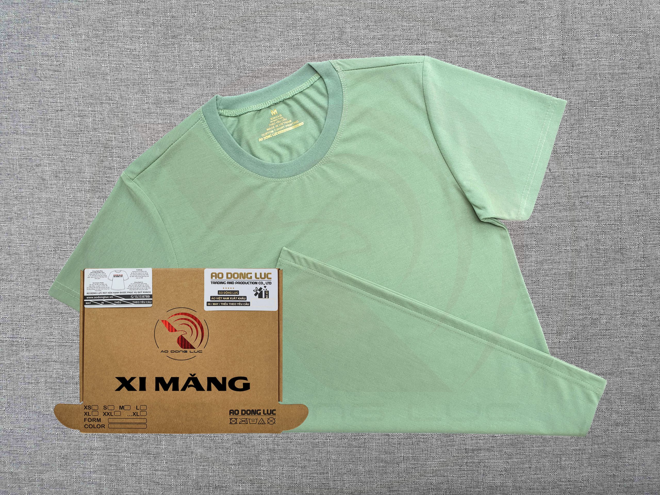 áo thun giá rẻ, supe, spandex, polyester, áo thun trơn, Áo thun cổ tròn ngắn tay supe unisex màu xi măng