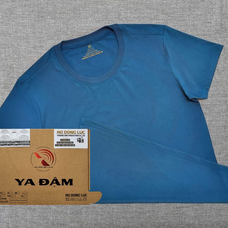 Áo thun cổ tròn ngắn tay supe unisex màu ya đậm