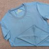 Áo thun cổ tròn ngắn tay supe unisex màu xanh ya