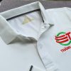 Đồng phục áo thun polo bo trơn màu trắng thêu logo