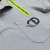 Đồng phục áo thun polo màu xám lam may phối dây quảng quang in kỹ thuật số