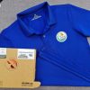 Đồng phục áo thun polo bo trơn màu xanh bích in kỹ thuật số logo