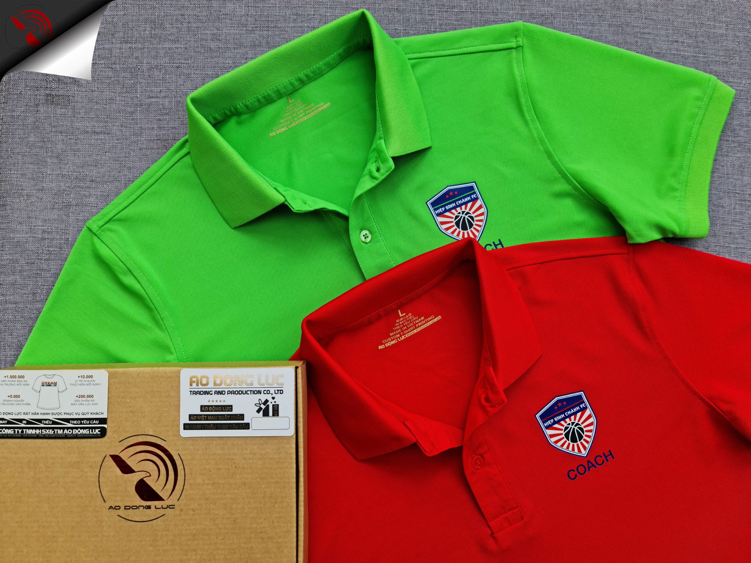 Đồng phục áo thun polo bo trơn in kỹ thuật số
