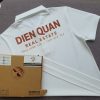 Đồng phục áo thun polo bo trơn màu trắng in chuyển nhiệt