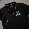 Đồng phục áo thun polo bo sọc màu đen in decal logo