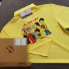 Đồng phục áo polo gia đình bo trơn màu vàng in theo yêu cầu