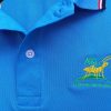 Đồng phục áo thun polo bo sọc màu xanh ya thêu logo