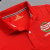 Đồng phục áo thun polo bo trơn màu đỏ thêu logo